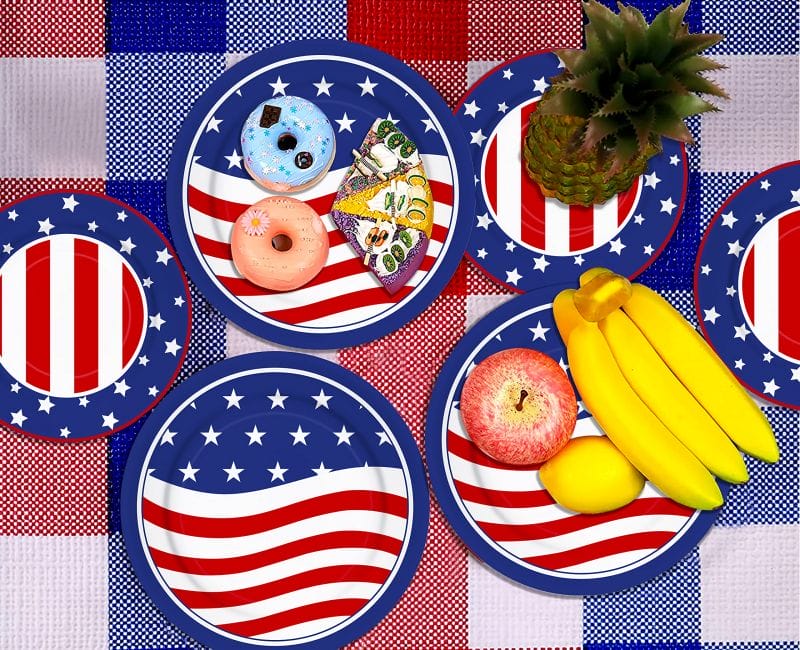 4th of july party dispoable plates