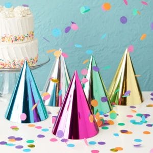 5 color paper hats for birthday