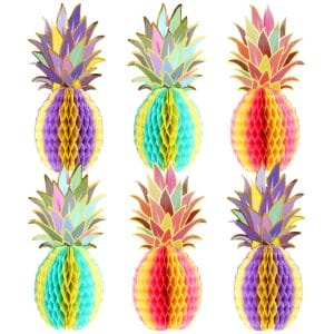 6 color pineapple paper honeycomb table centerpieces
