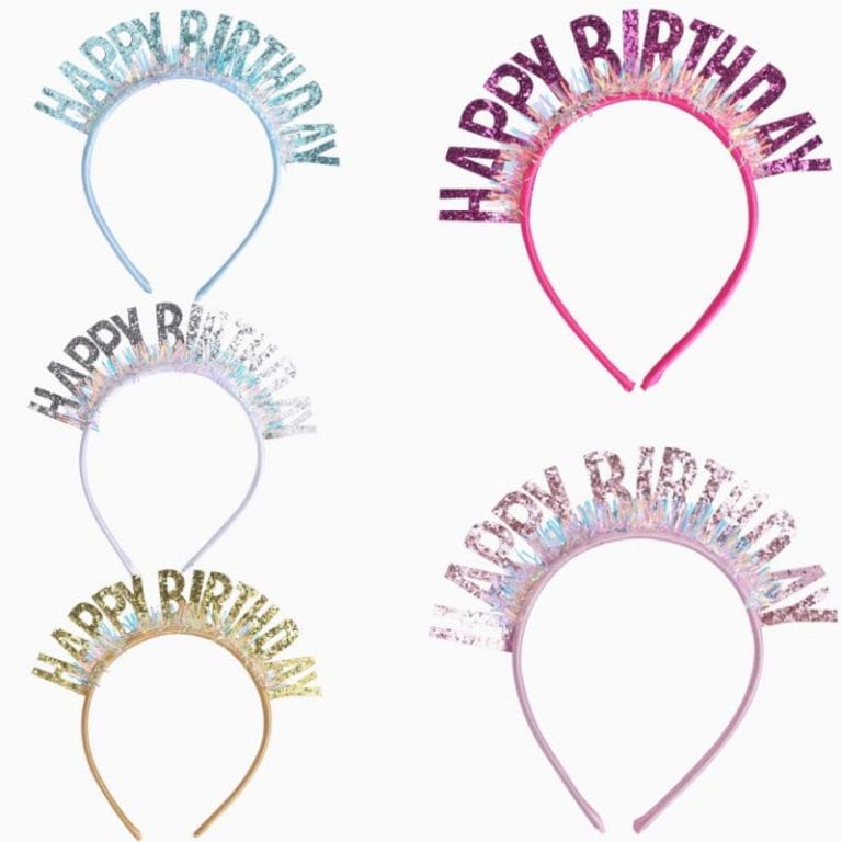 6pc girls birthday party paper headands