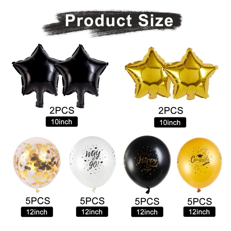 Balloons-black and Gold size