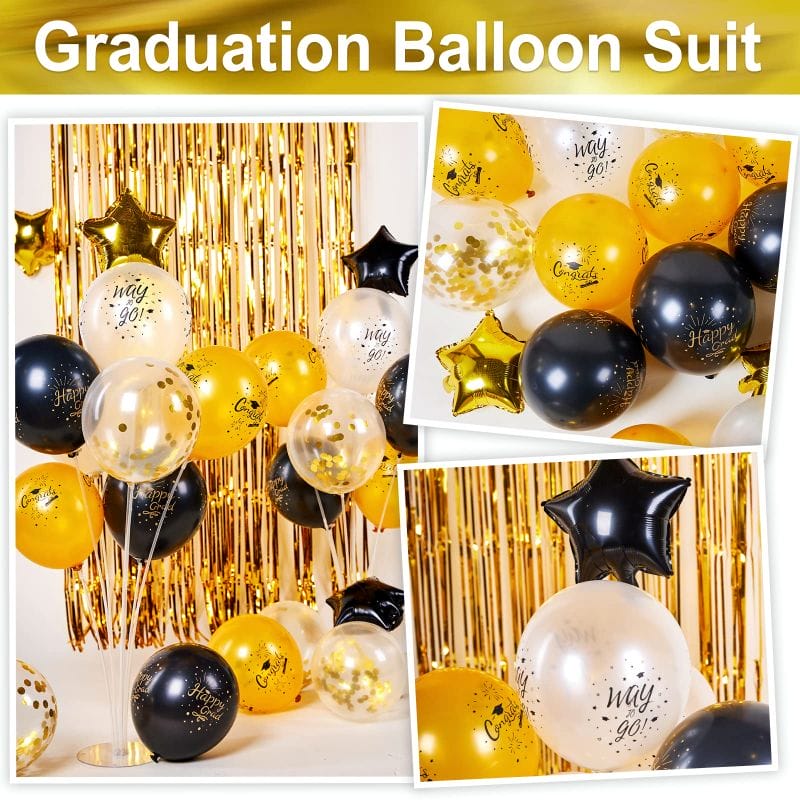 Balloons-black and Gold suit for graduation party
