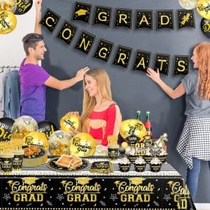 Black_Gold graduation party decorations
