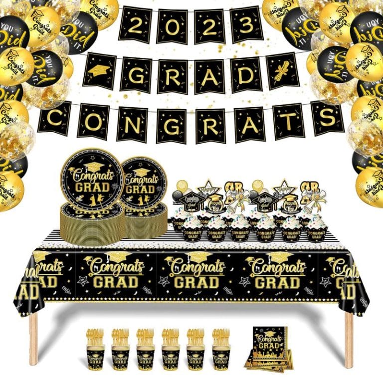 Black and Gold graduation party kit