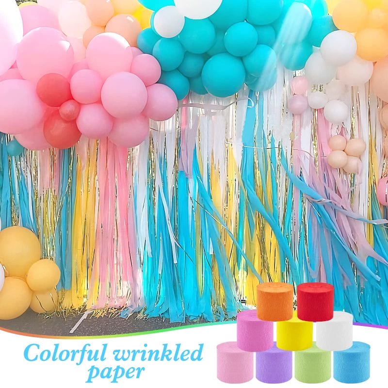 6pcs Crepe Paper Streamer Party Decorations pastel party Streamers golden  birthday decor Streamer Birthday Party Wedding