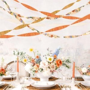 Crepe Paper Streamers for a Boho Floral Theme