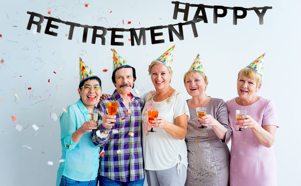 DIY happy retirement banner for party celebration