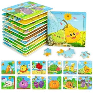 Food wooden puzzles for toys