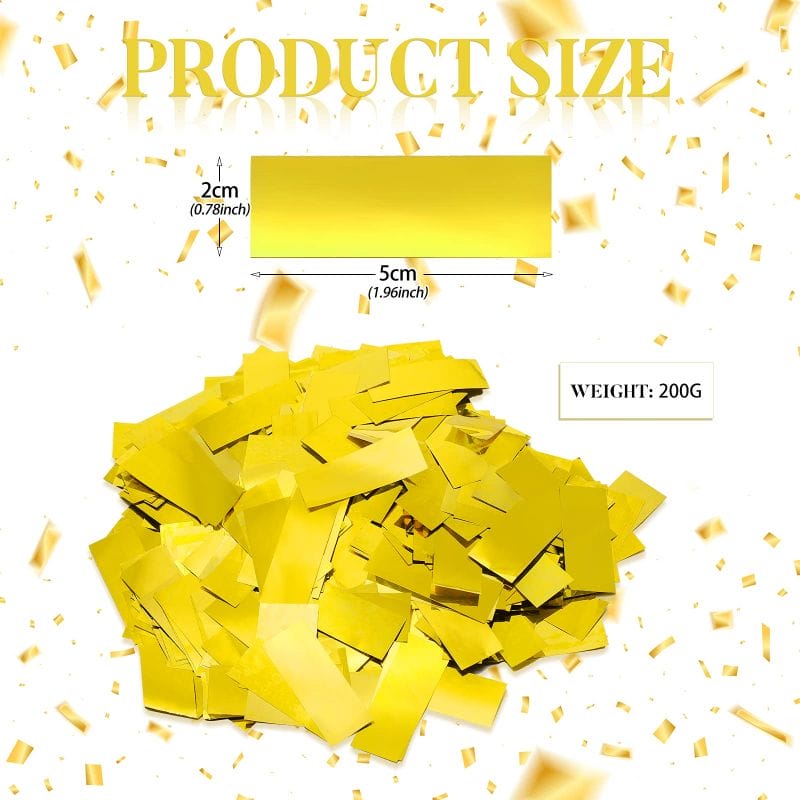 Gold confetti size