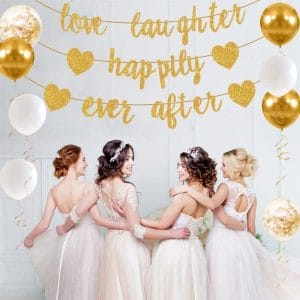 Gold wedding party supplies for love