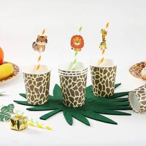 Jungle Themed disposable straws