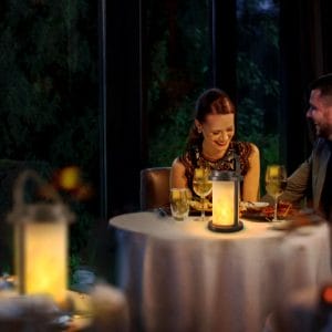 LED solar flaming lamp dinner party