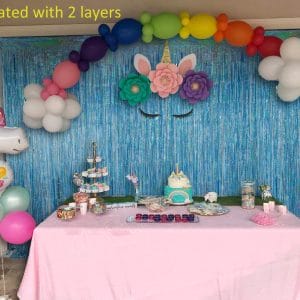 Light Blue foil curtain for birthday party