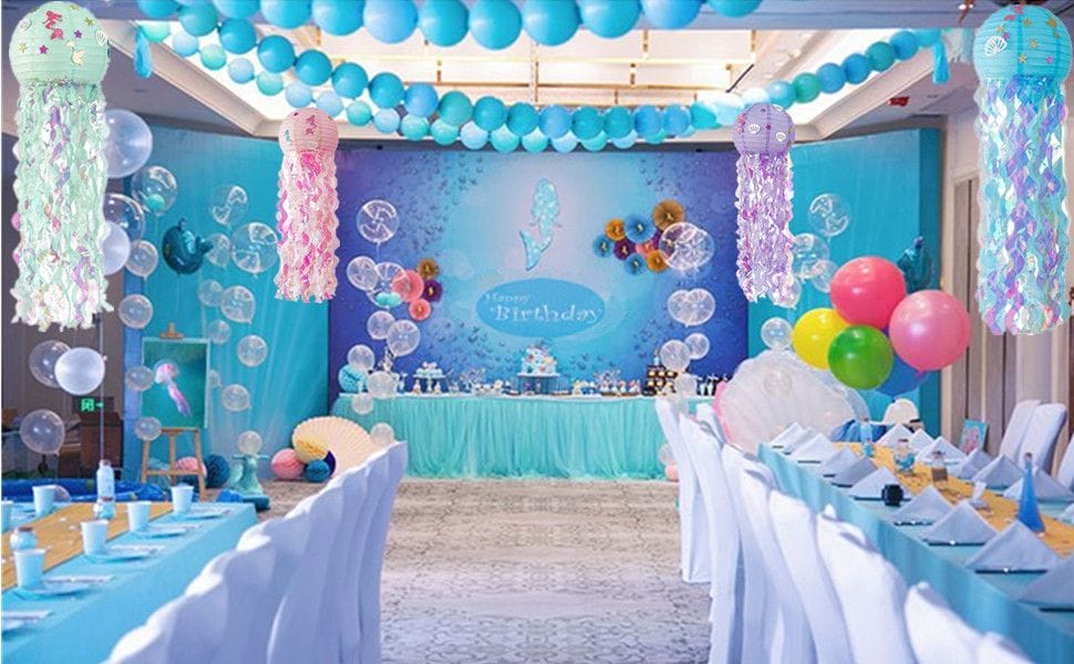 Mermaid Jellyfish Paper Lanterns Under The Sea Party Decoration