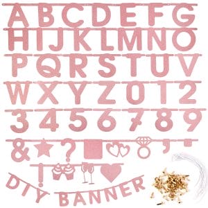 Rose Gold Glittery DIY Party Banner