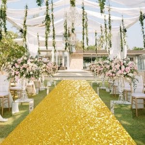 Shiny Sequins outdoor rugs for wedding decor
