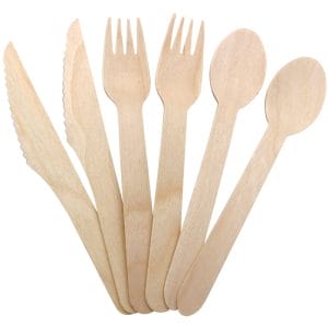 Wood cutlery set 5pcs