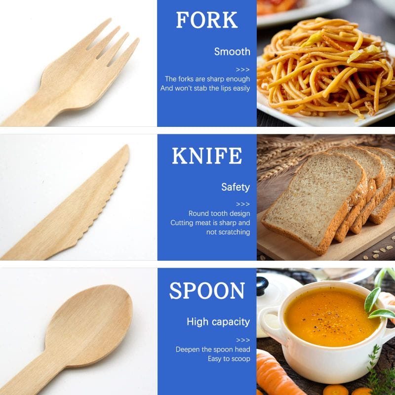 Wood cutlery set applications