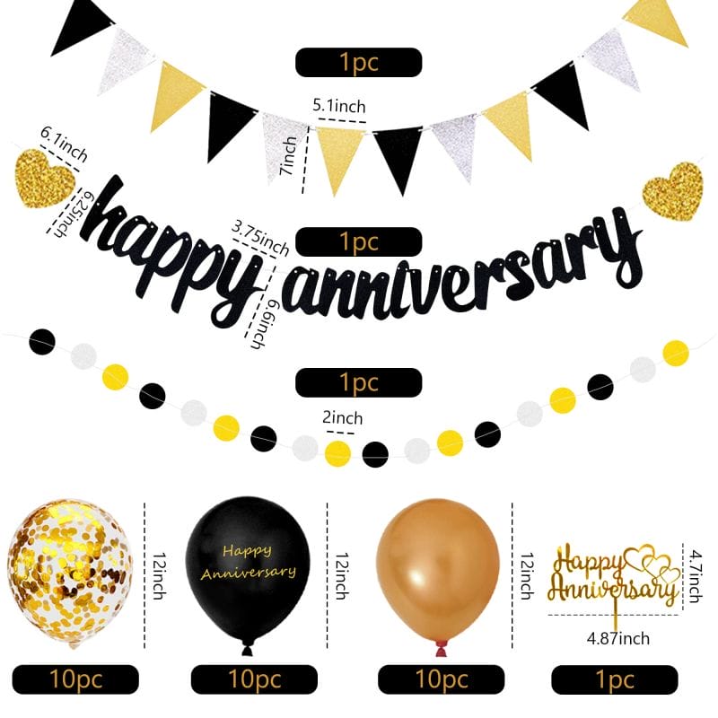 anniversary party confetti balloons