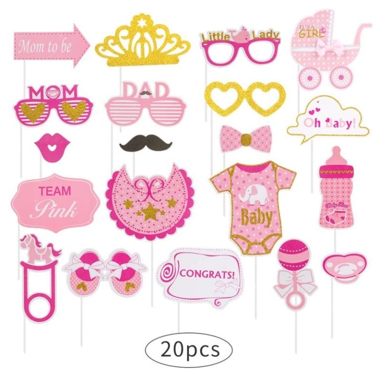 baby shower photo props pink