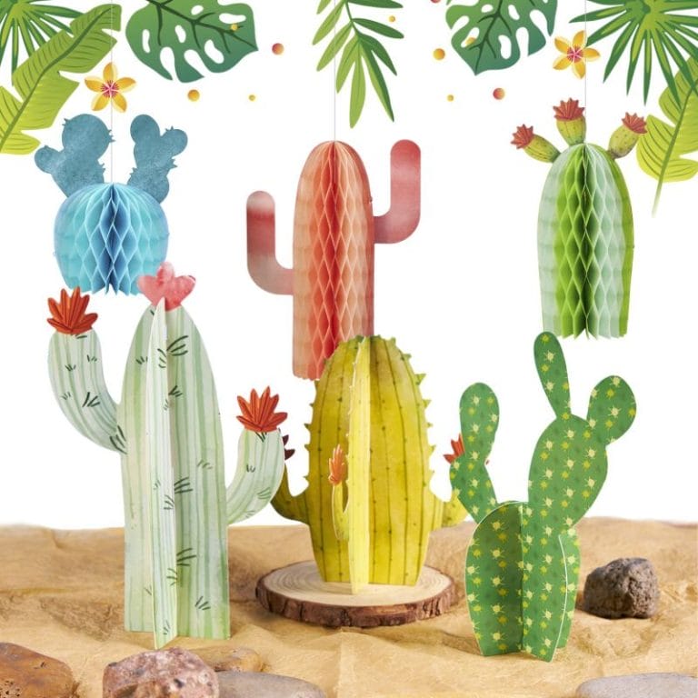 cactus paper honeycomb decorations