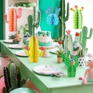 cactus summer party centerpieces