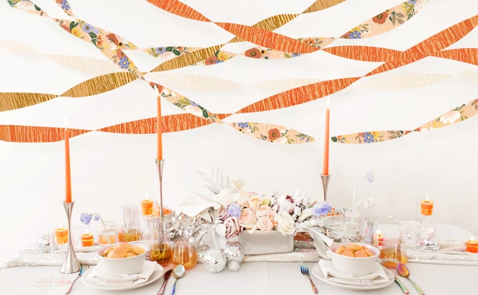 crepe paper streamer garland for party decor