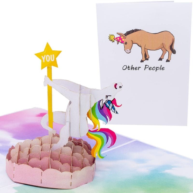 dance unicorn greeting card