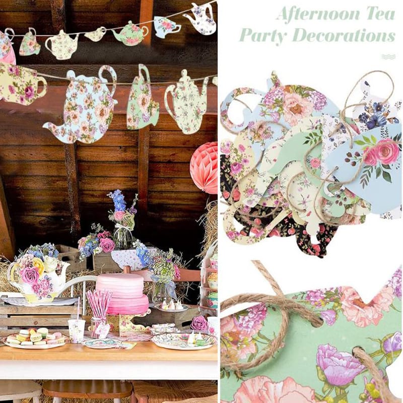 detail of tea party supplies