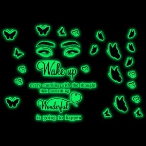 fluorescent wall stickers wake up