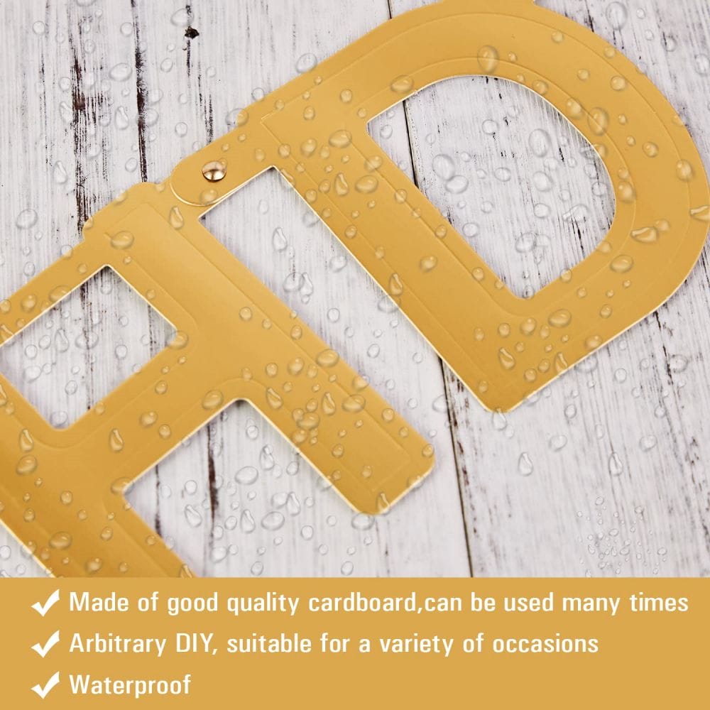 gold Customizable Letters Symbols Banner is waterproof