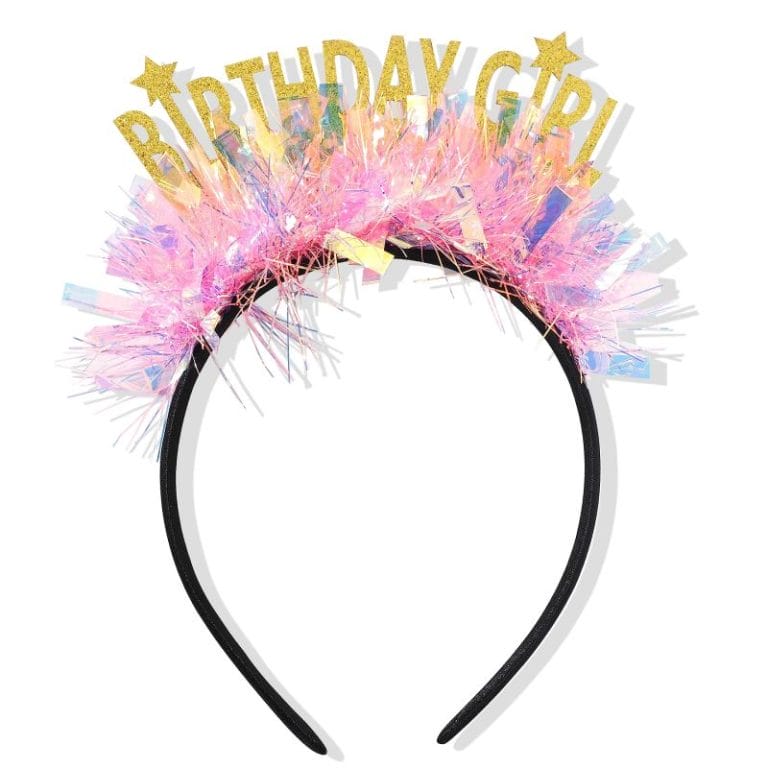 golden paper headands birthday girls