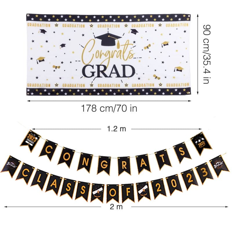 graduation party backdop size