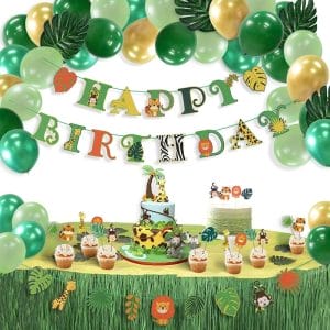 green banners for birthday party