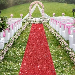 growing red rugs garden wedding