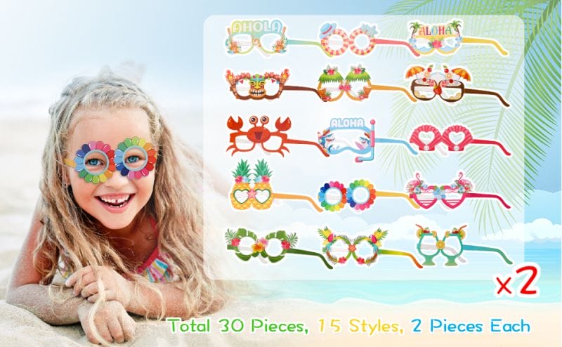 kids summer party paper glasses