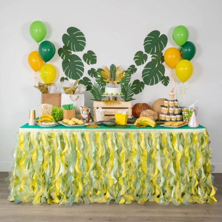 lemon green table skirt