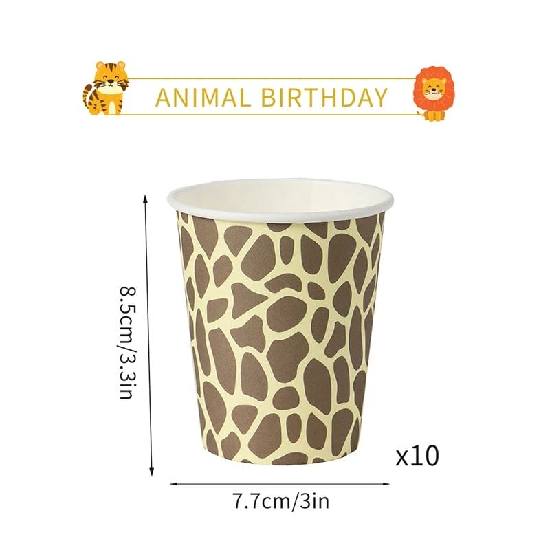leopard paper cups size