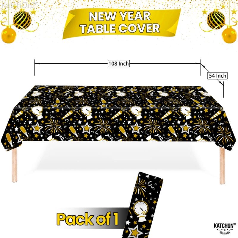 new year tablecloth golden