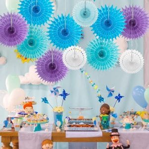 paper fans decorations for birthday party