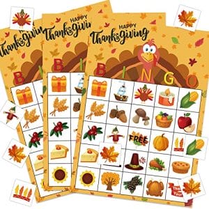 party game bingo for thanksgiving day