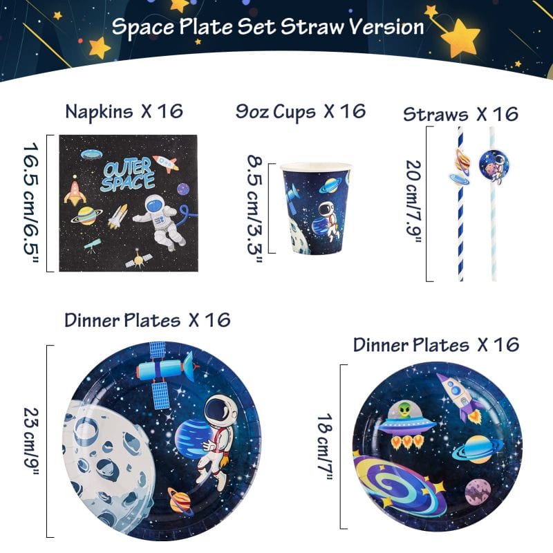 outer space party tableware size