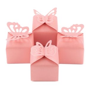 pink butterfly paper boxes