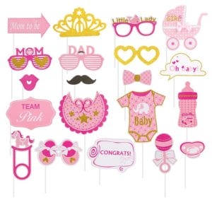 pink photo props party decorations