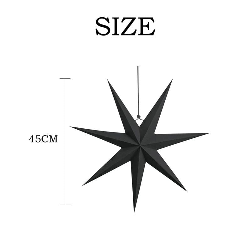 size of black paper star lanterns