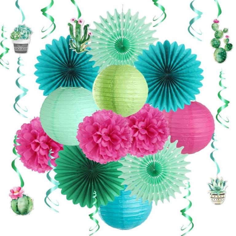 sunmmer party paper fans decorations