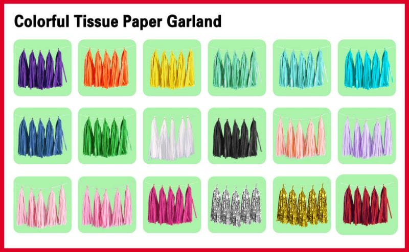 tissue paper tassel garland colorful