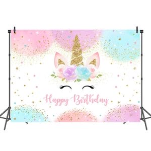 unicorn backdrop for birthday party