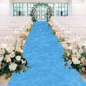 wedding aisle decor rugs blue ocean