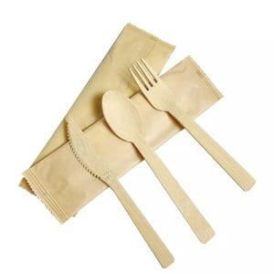 wood forks and knives